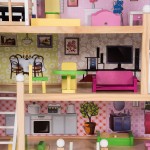 Casa de papusi din lemn MDF - Wooden Dollhouse cu patru etaje si mobilier inclus Casa de papusi din lemn MDF - Wooden Dollhouse cu patru etaje si mobilier inclus